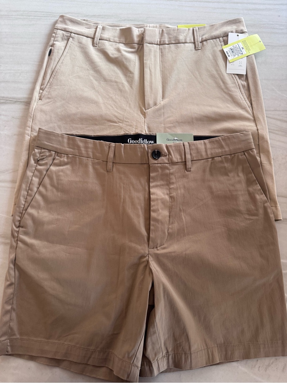 Goodfellow & Co Men’s Chino Shorts in Light Tan and Khaki